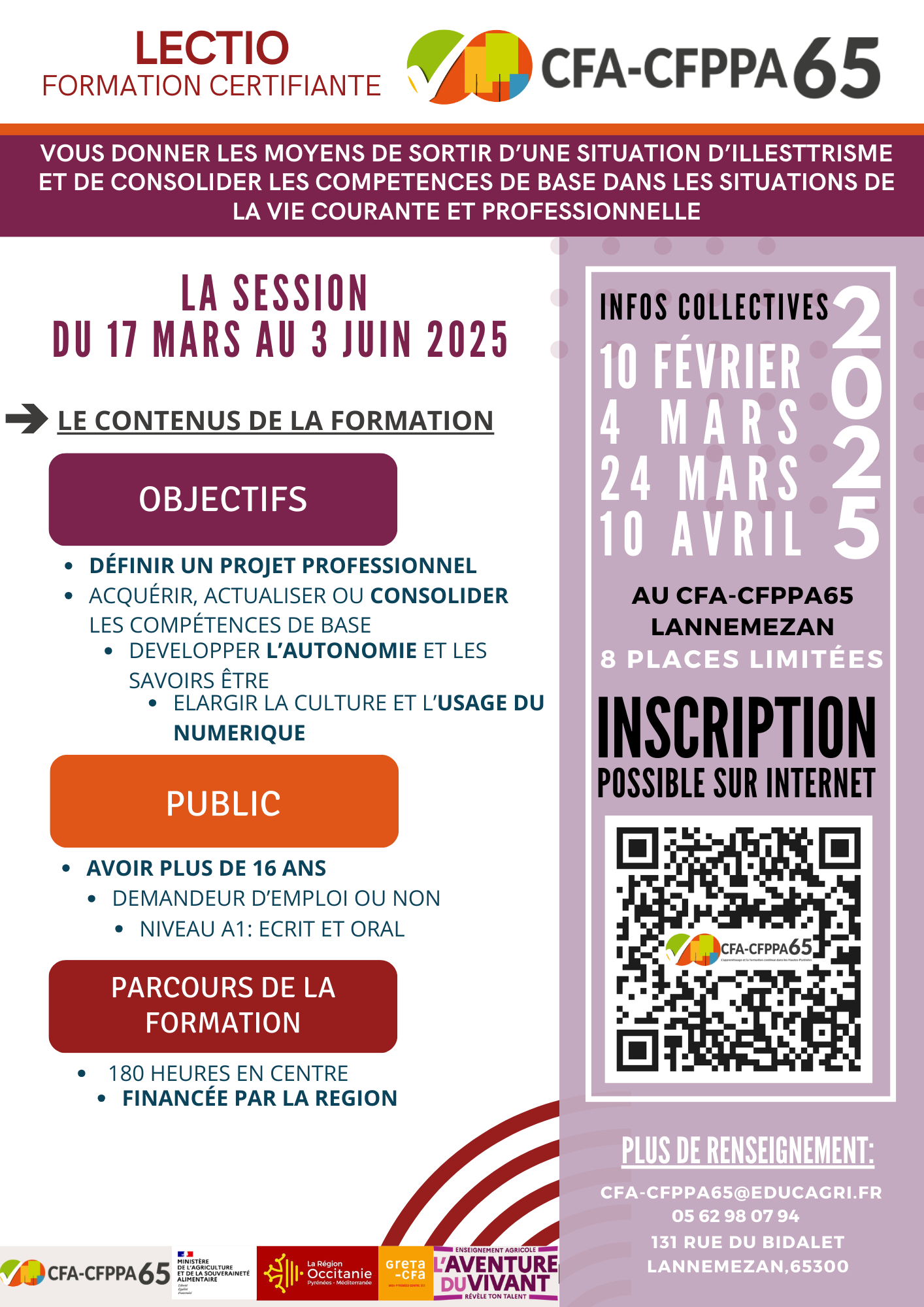 CFA-CFPPA65 formation apprentissage adulte alternance CAP BAC BTS BPREA tarbes vic en bigorre lannemezan agriculture berger vacher transhumant responsable d'entreprise agricole travaux forestiers technicien rivière foresterie jardinier paysagiste horticulture aménagement paysager